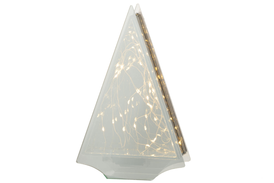 Decoratie Led Driehoek Glas Goud Groot