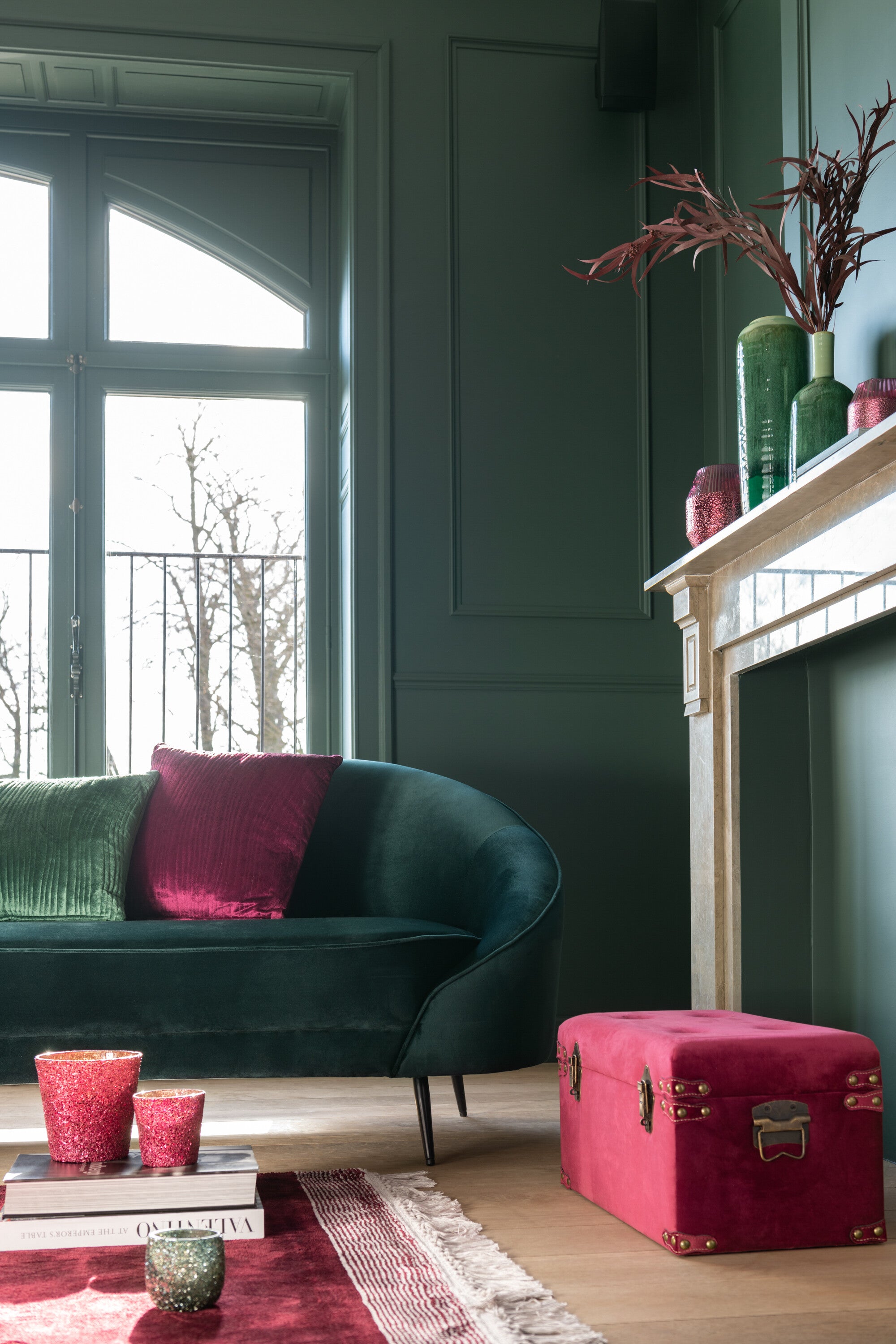 Bank Elisabeth Textiel/Metaal Groen