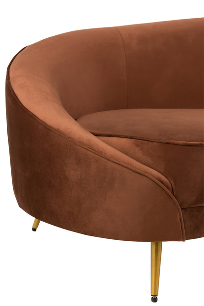 Bank Elisabeth Textiel/Metaal Bruin