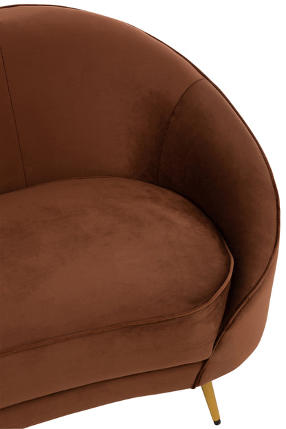 Bank Elisabeth Textiel/Metaal Bruin