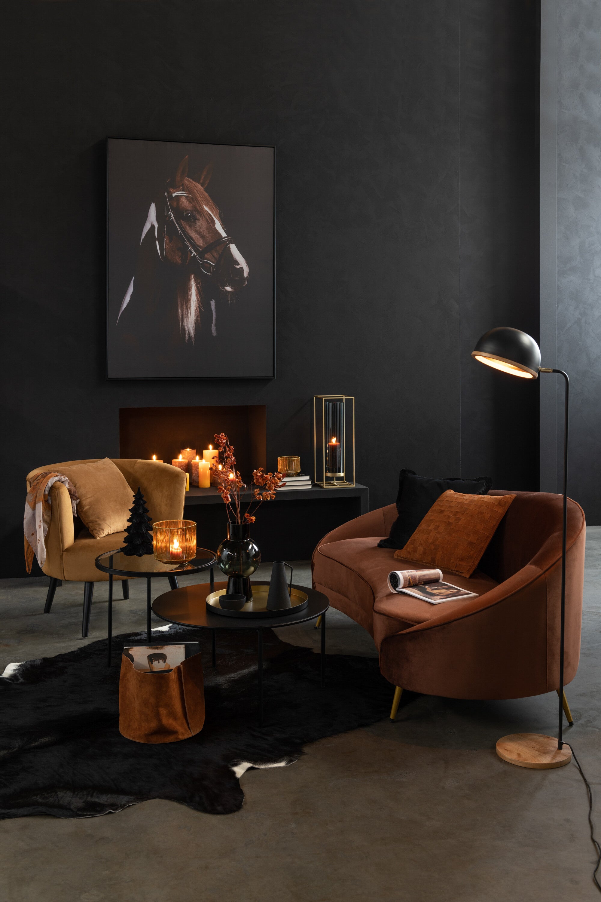 Bank Elisabeth Textiel/Metaal Bruin