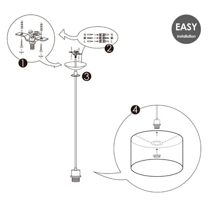 hanglamp Bling met lampenkap, E27, zwart, 40cm