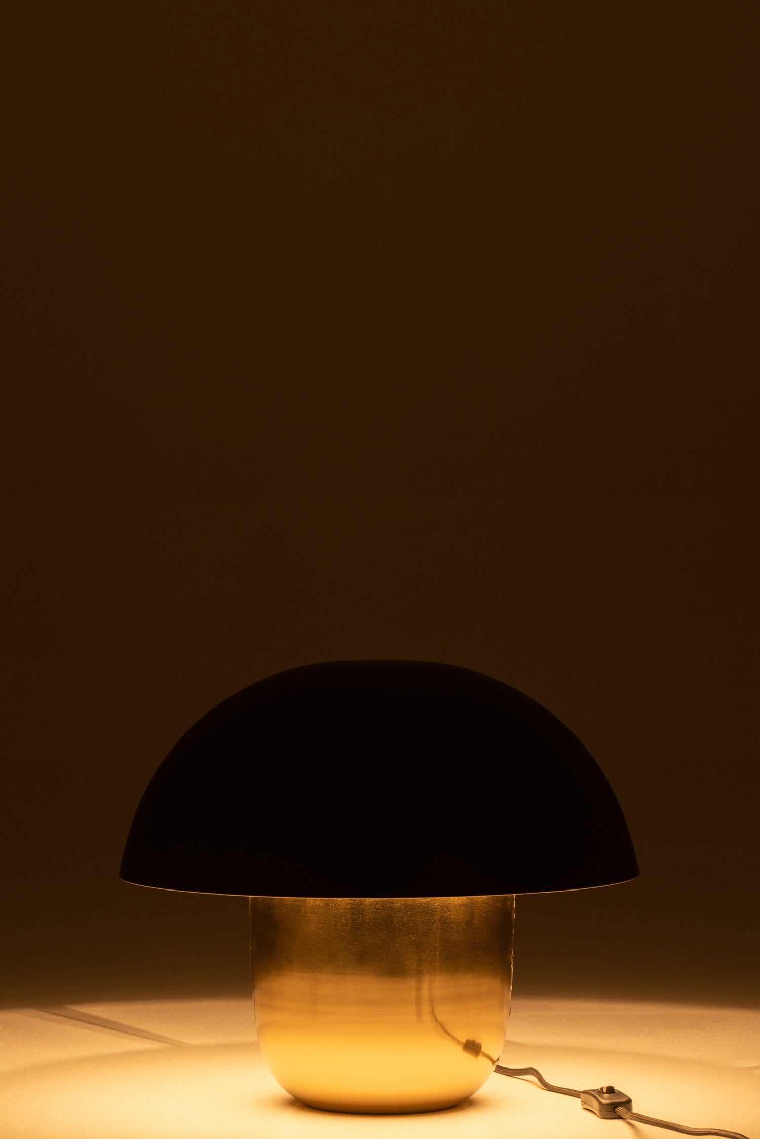 J-Line Lamp Paddenstoel Ijzer Zwart/Goud Small