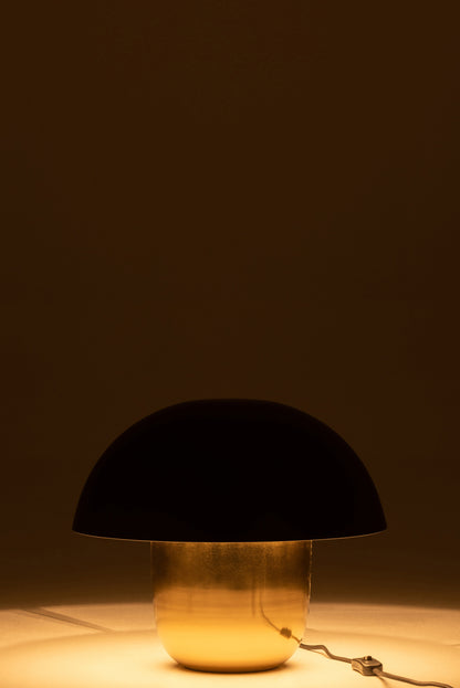 J-Line Lamp Paddenstoel Ijzer Zwart/Goud Small