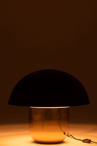 J-Line Lamp Paddenstoel Ijzer Zwart/Goud Large