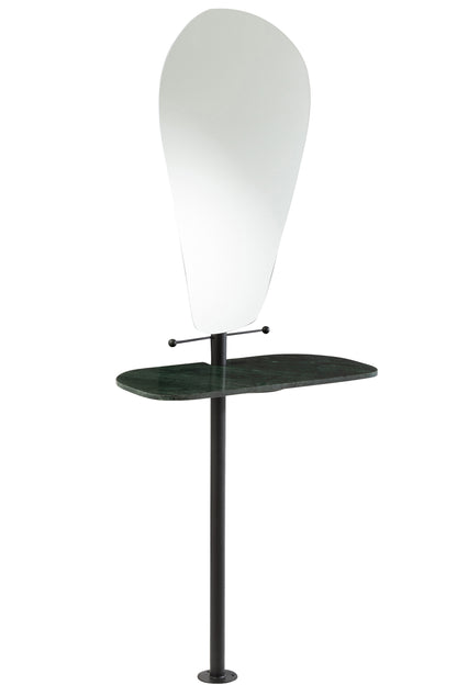 Spiegel+Plank Muur Marmer/IJzer/Glas Groen/Zwart