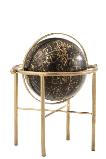 Globe Vintage IJzer/Kunststof Goud/Zwart Groot