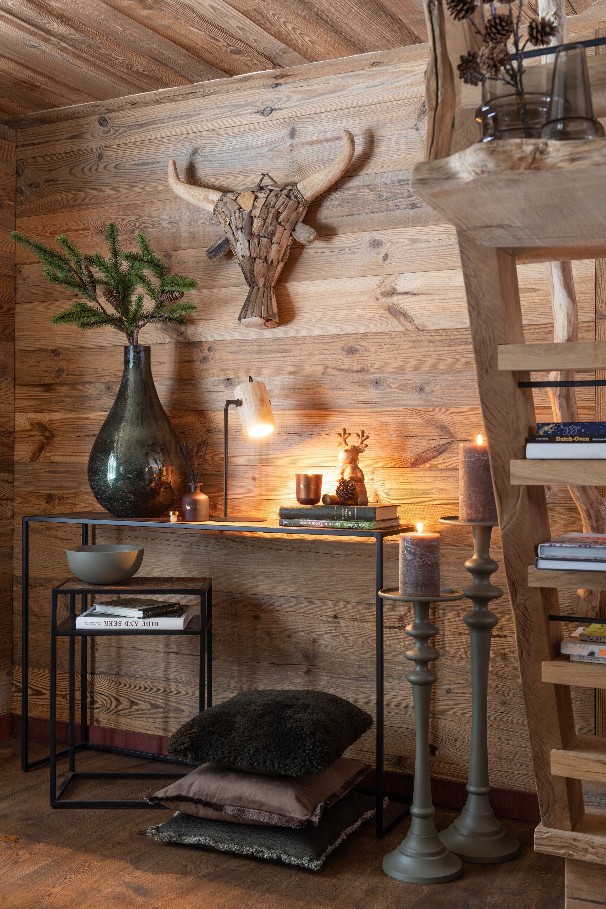 Wanddecoratie Stier Drijfhout Natuurlijk Medium