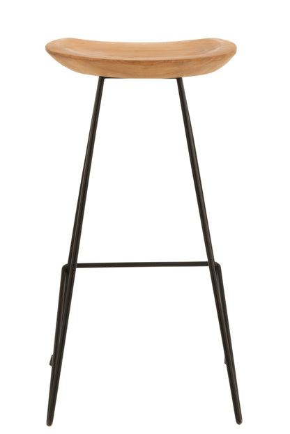Bar Kruk Teakhout/IJzer Natuurlijk
