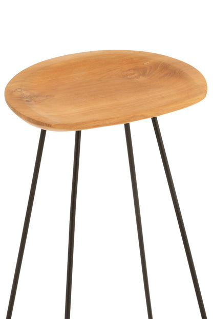 Bar Kruk Teakhout/IJzer Natuurlijk