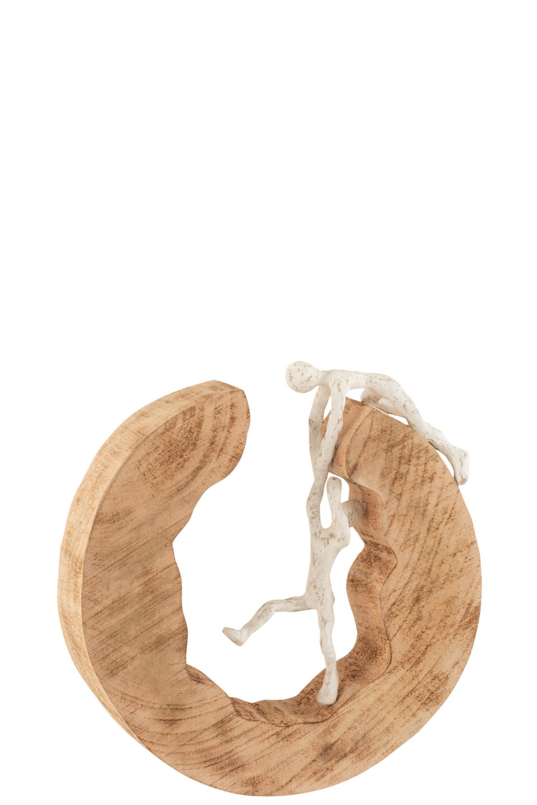 J-Line Figuur Koppel Klimmen Mango Hout/Aluminium Naturel/Wit