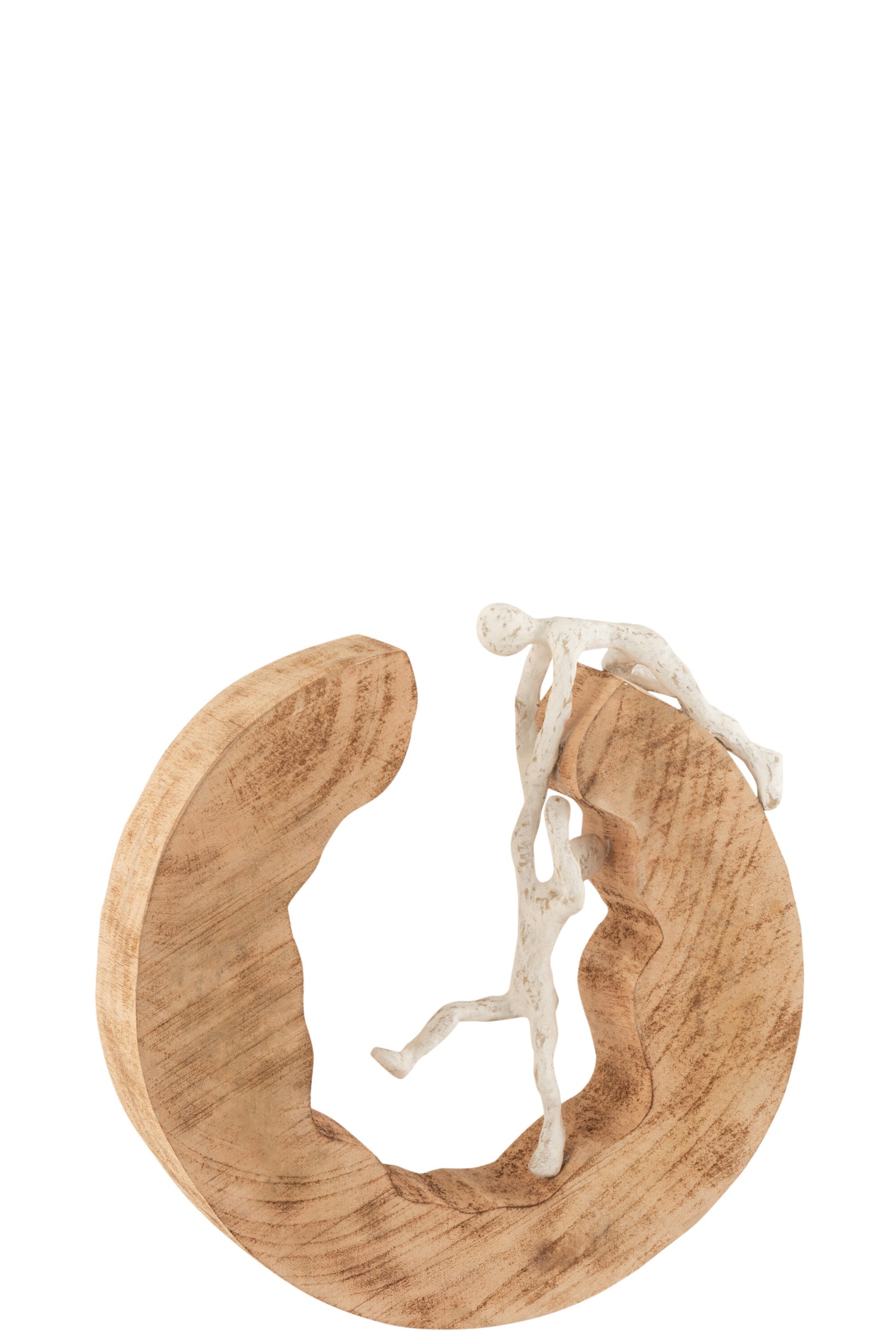 J-Line Figuur Koppel Klimmen Mango Hout/Aluminium Naturel/Wit