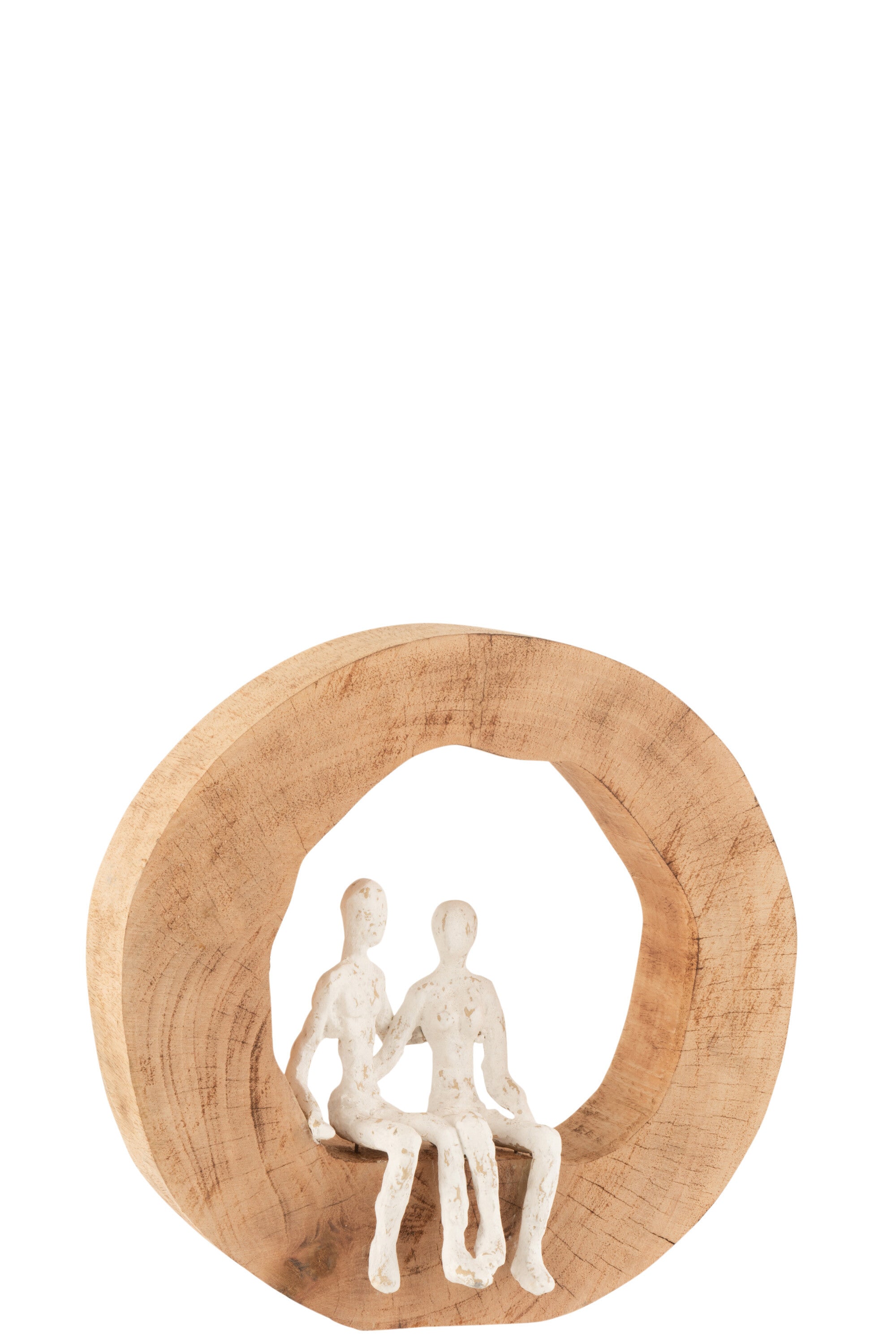 J-Line Figuur Koppel Zit Mango Hout/Aluminium Naturel/Wit