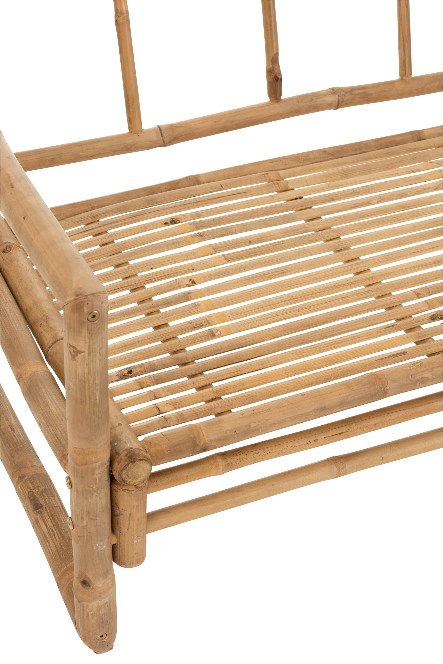Bank 2 Personen Bamboe+Textiel Natuurlijk/Wit