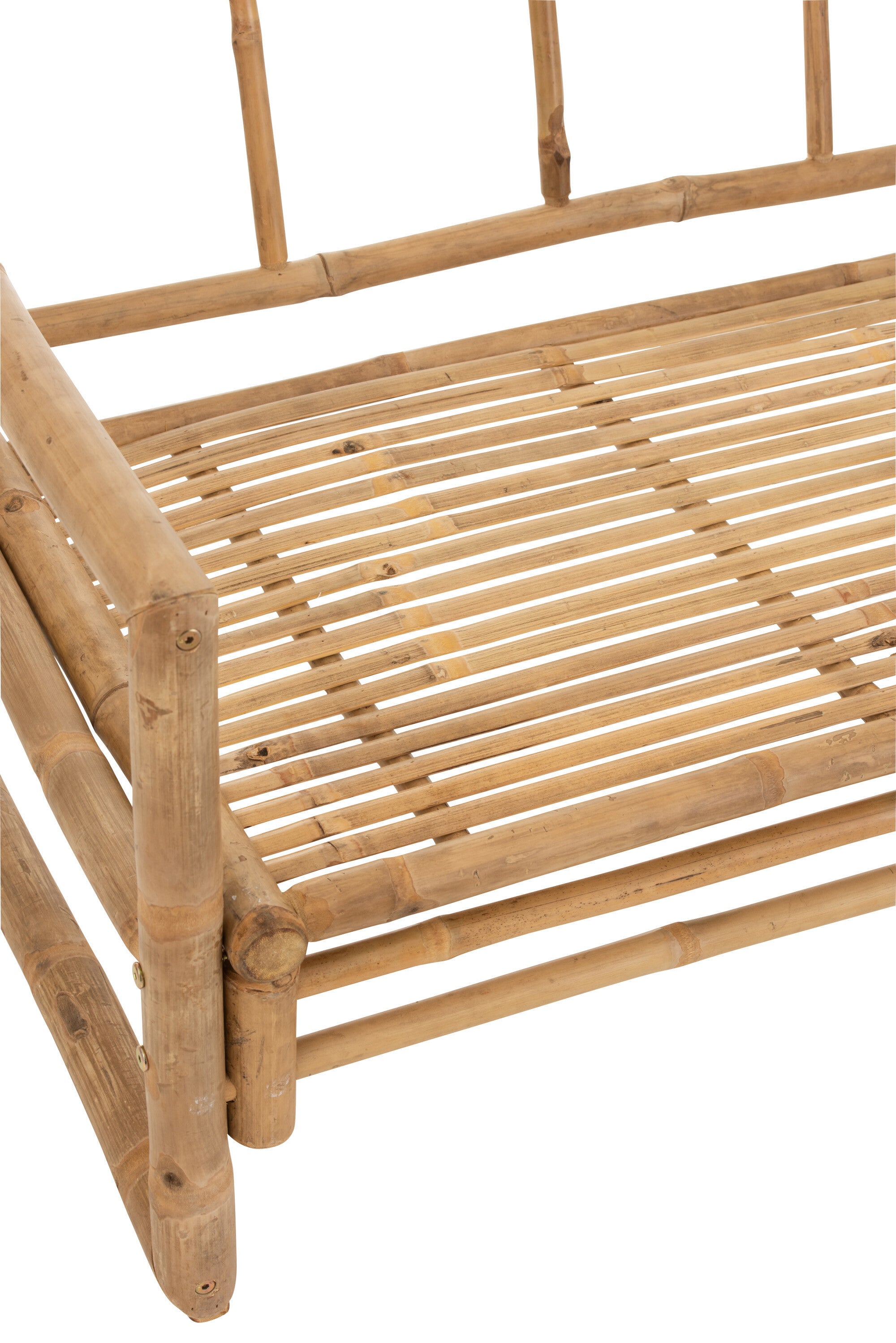 Bank 2 Personen Bamboe+Textiel Natuurlijk/Wit