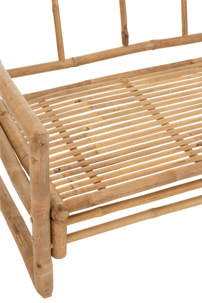 Bank 2 Personen Bamboe+Textiel Natuurlijk/Wit