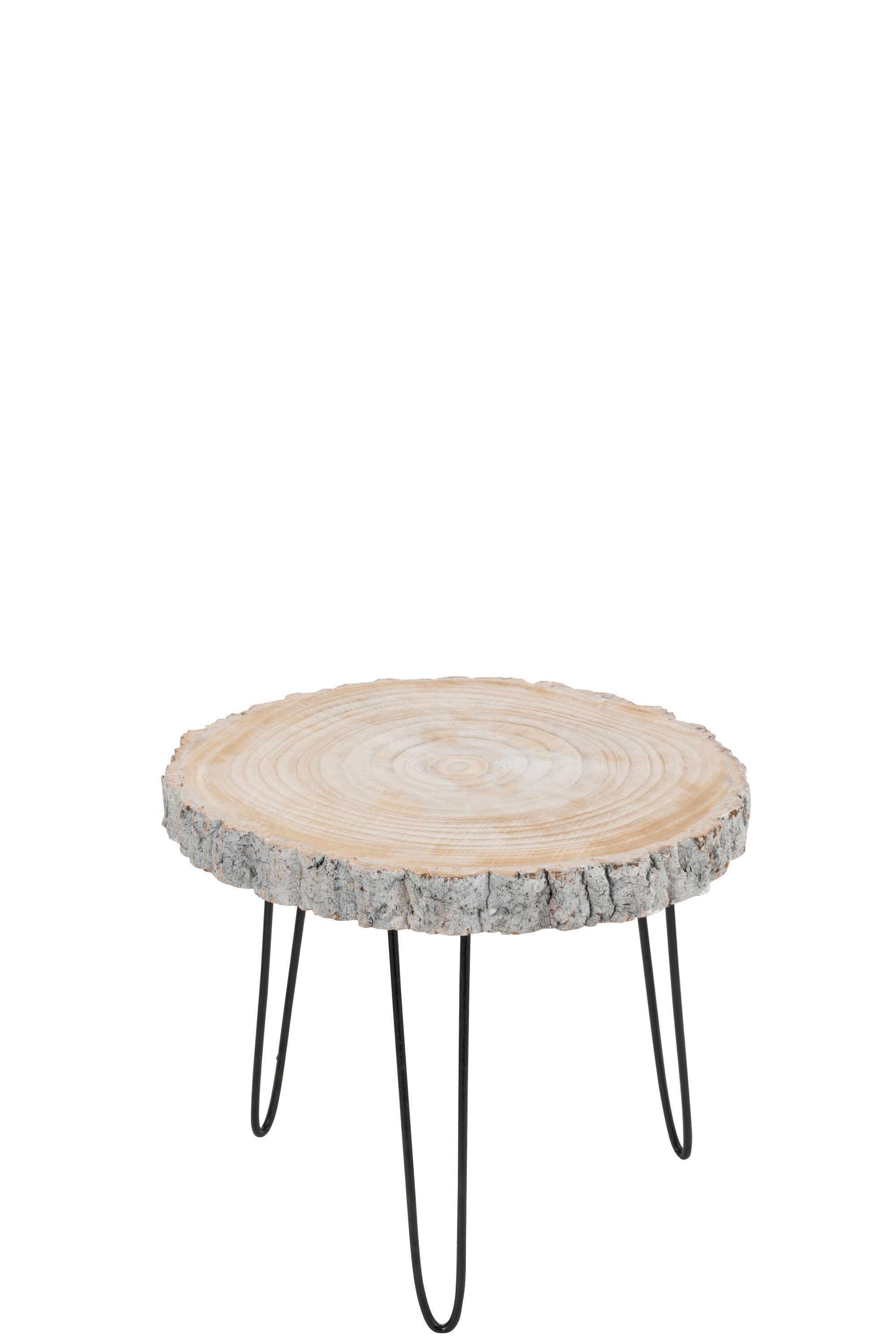 J-Line Bijzettafel Paulownia Hout/Ijzer Grey Wash Small