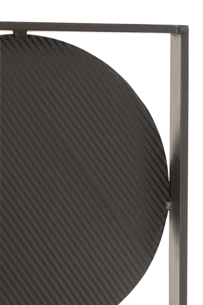 Wanddecoratie Rond IJzer/Glas Goud/Zwart