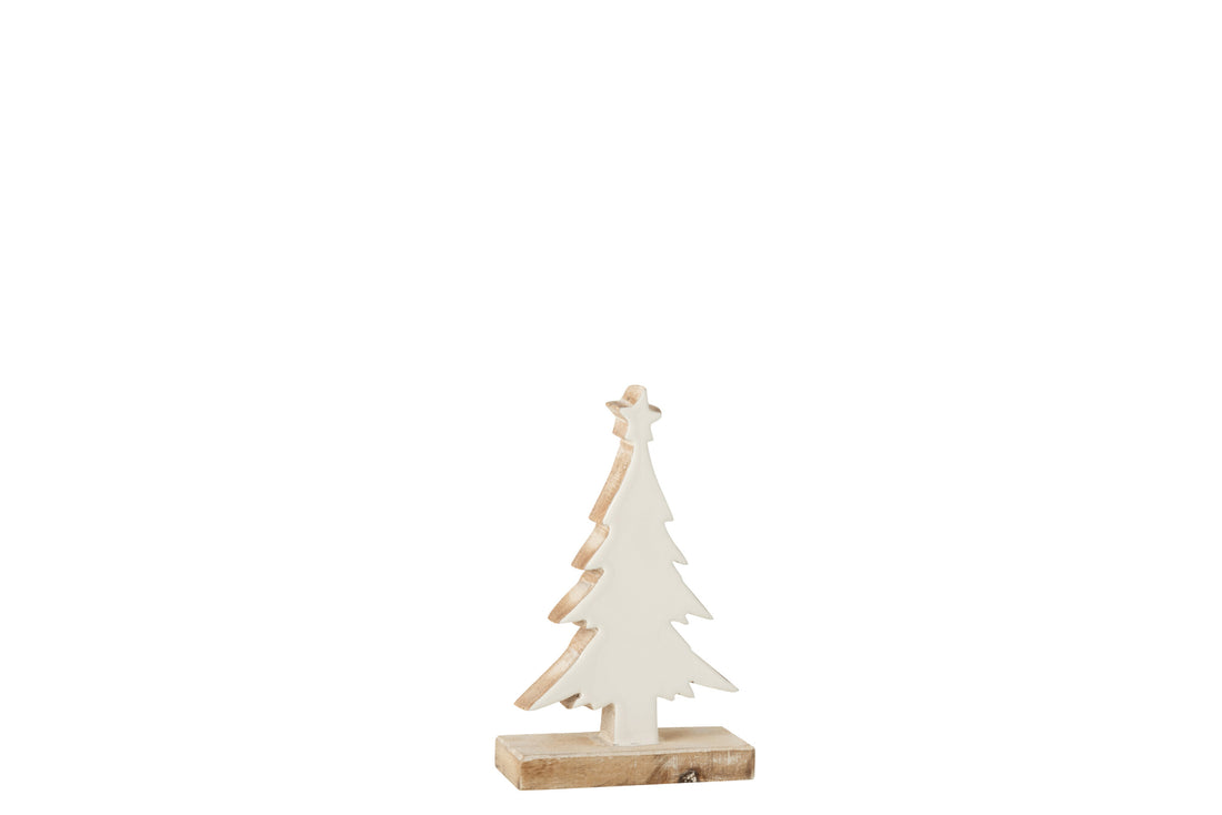 J-Line Kerstboom Mangohout Wit/White Wash Klein