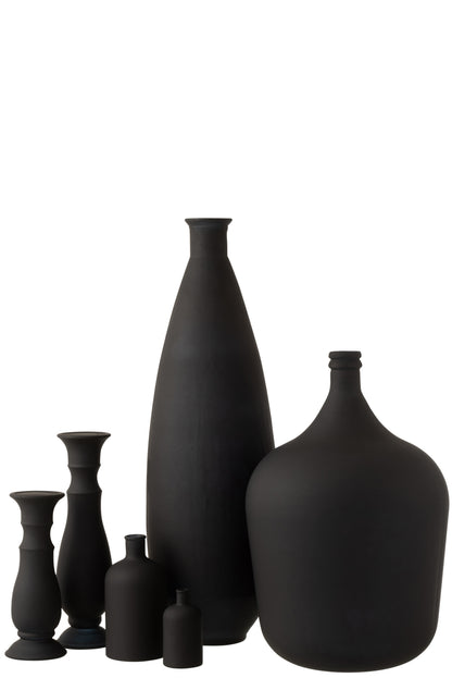 Vaas Ovaal Glas Mat Zwart