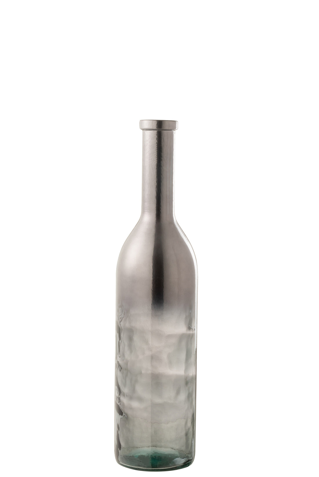 Vaas Fles Glas Metaalgrijs Medium