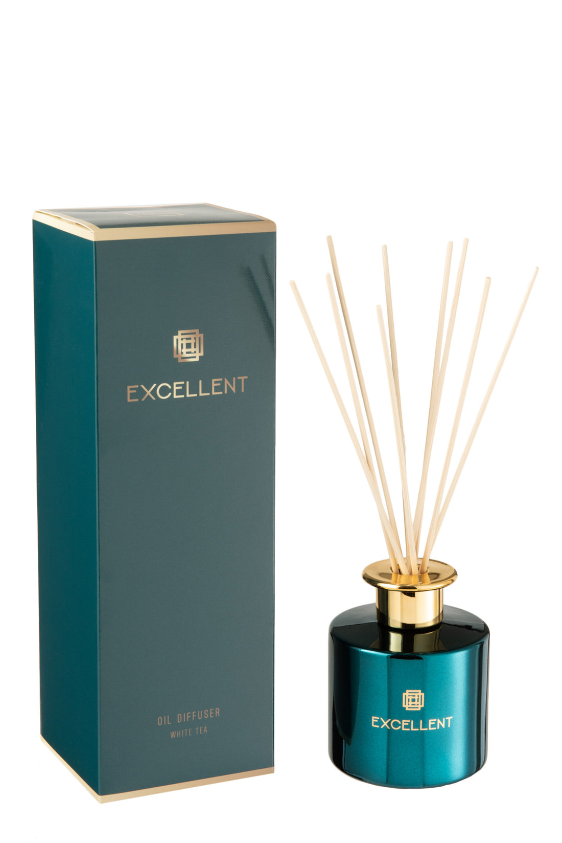 J-Line geurolie+stokjes Excellent - White Tea - petrol