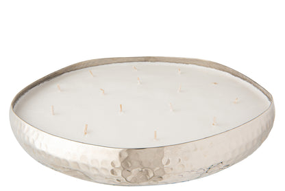 Geurkaars Livia Metaal Zilver Extra Groot