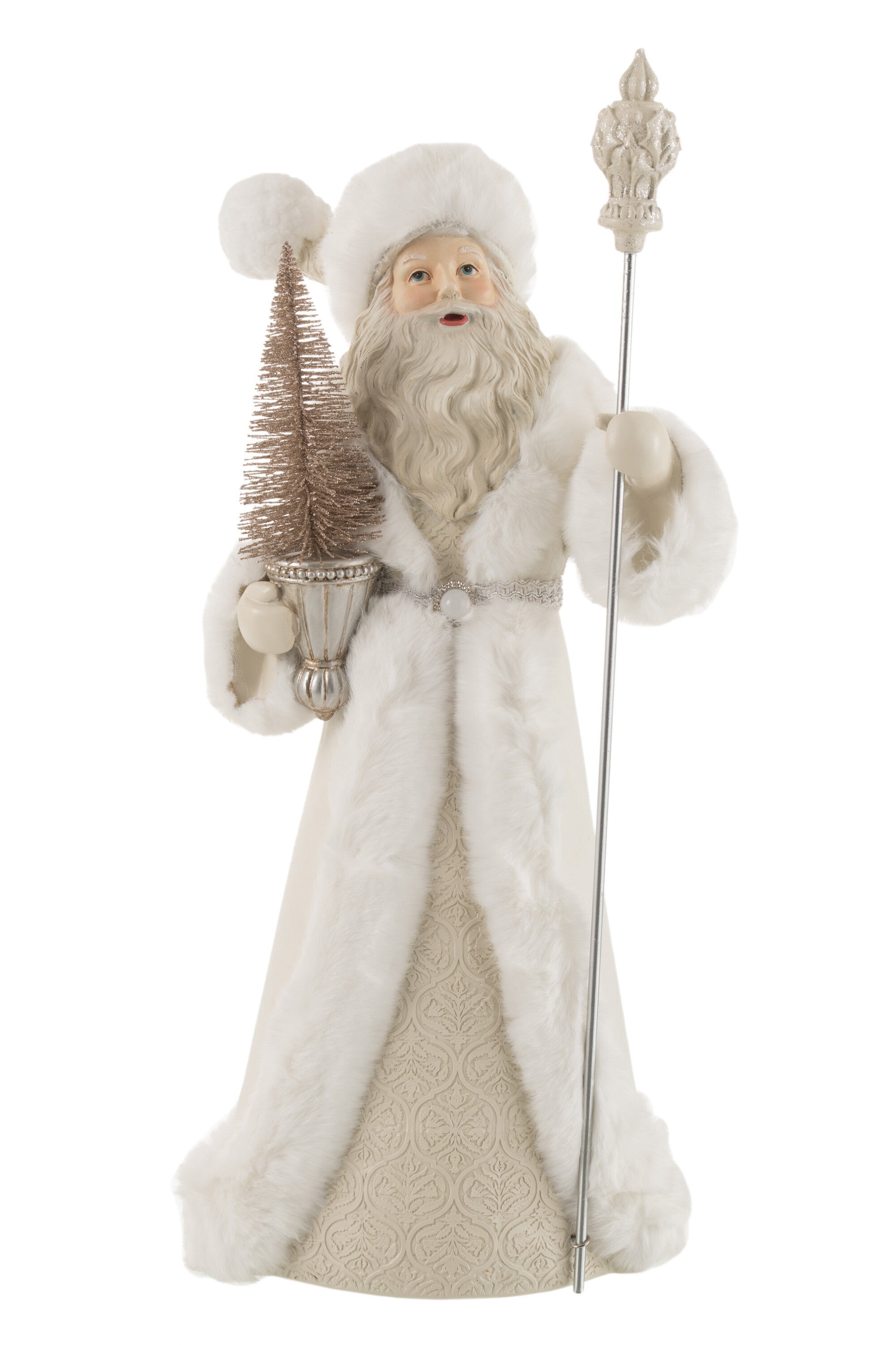 J-Line Kersthanger - polyester - wit/champagne