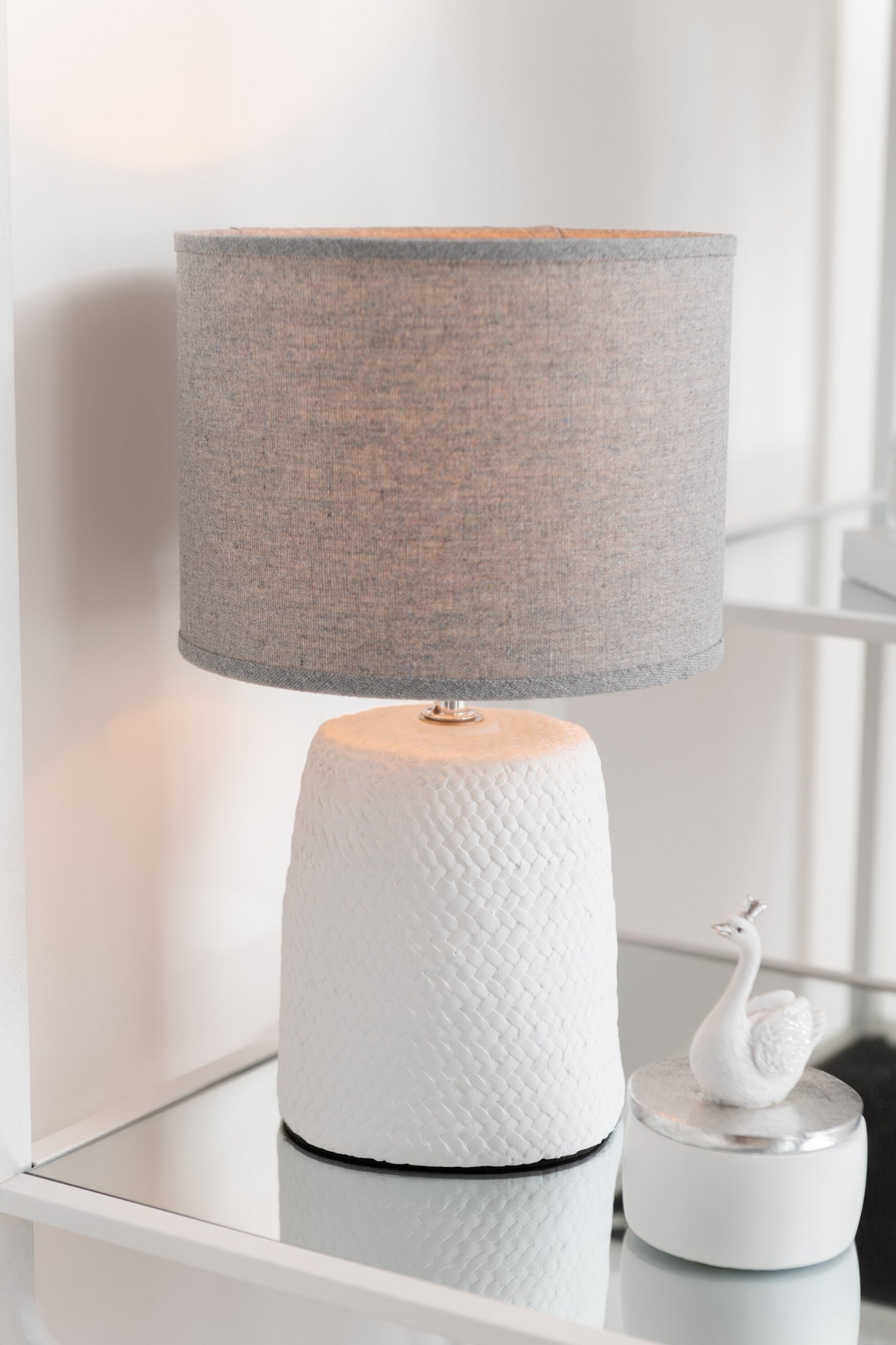 J-Line Doos Zwaan Poly Wit/Zilver