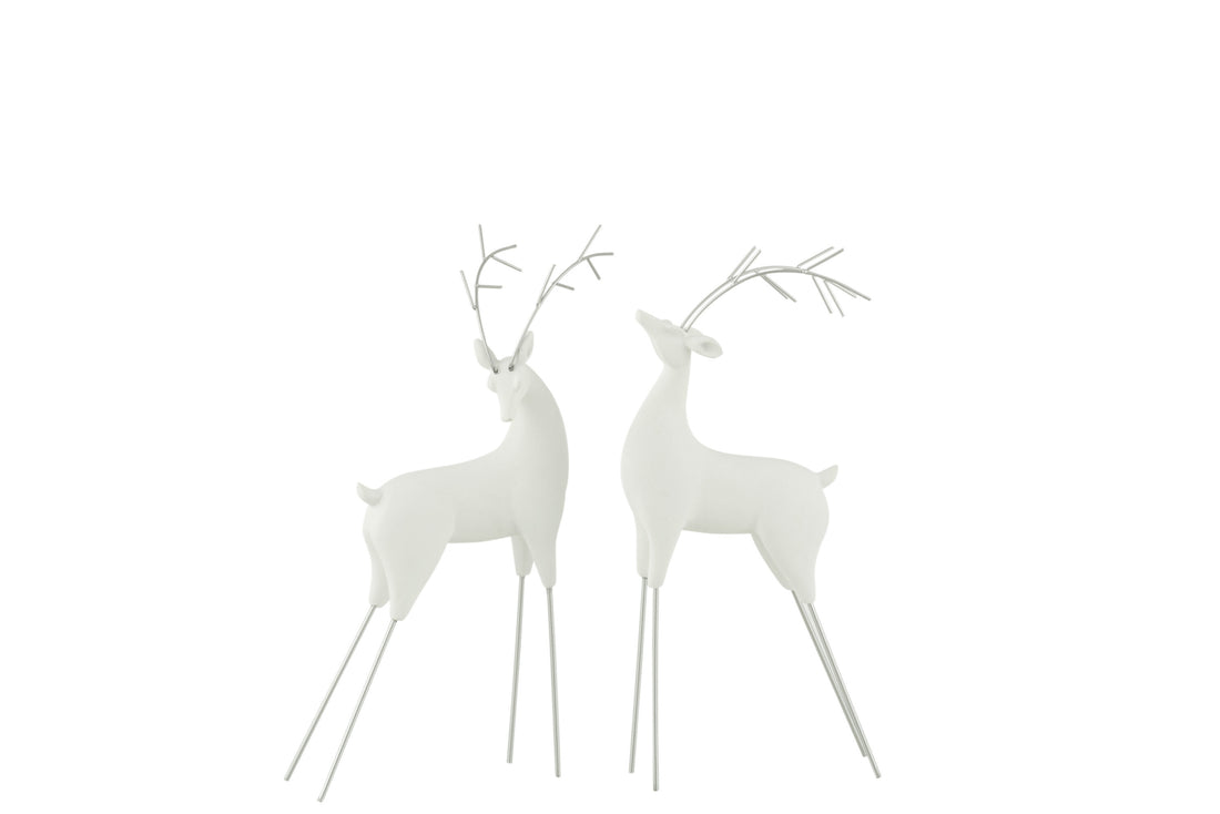 Rendier Poly Wit/Zilver Klein Assortiment Van 2