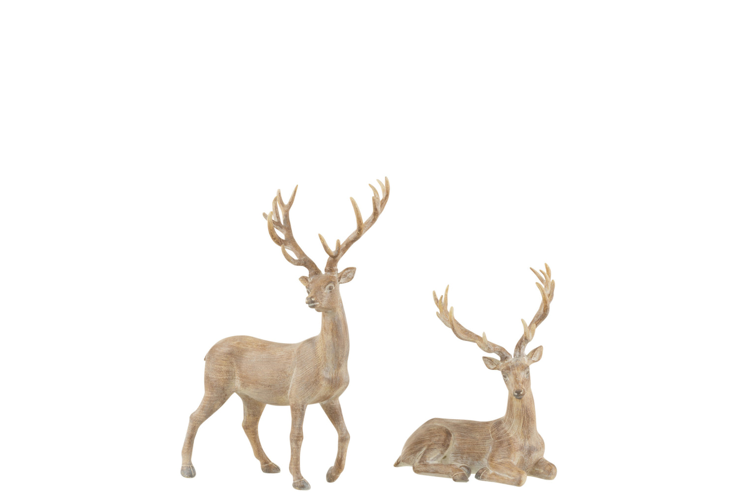 Set van 2 rendieren Poly lichtbruin klein