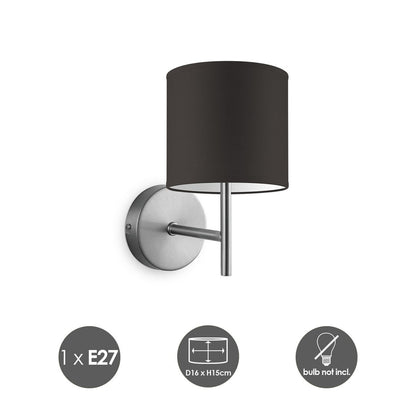 Wandlamp - Mati E27 Lampenkap chocolade 16cm