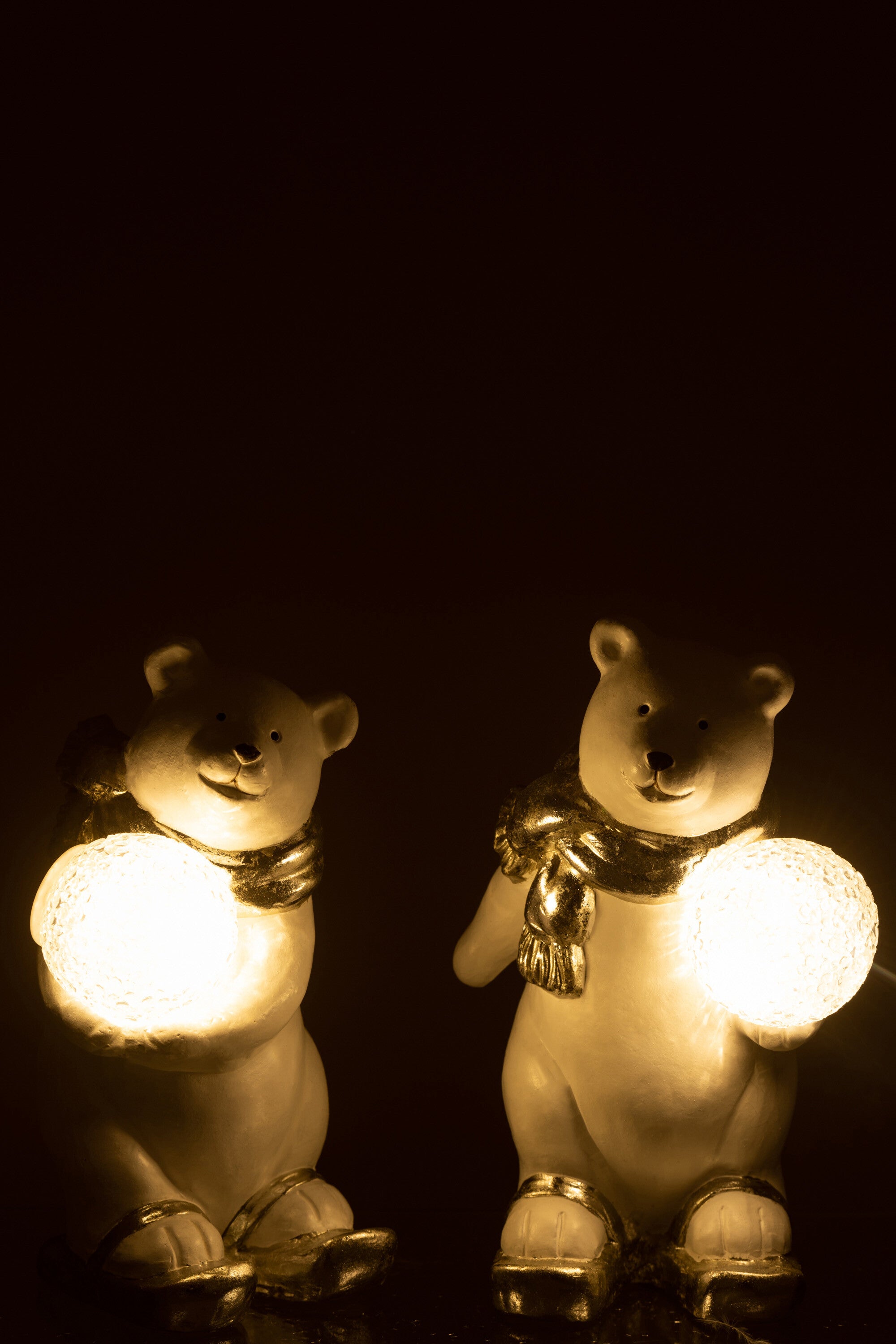 IJsbeer Led Staande Keramische Wit/Zilver Klein Assortiment Van 2