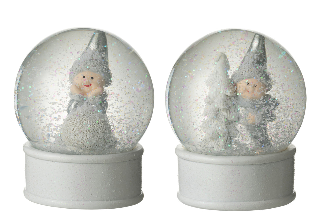 Water Globe Angel Porz Grijs Assortiment Van 2