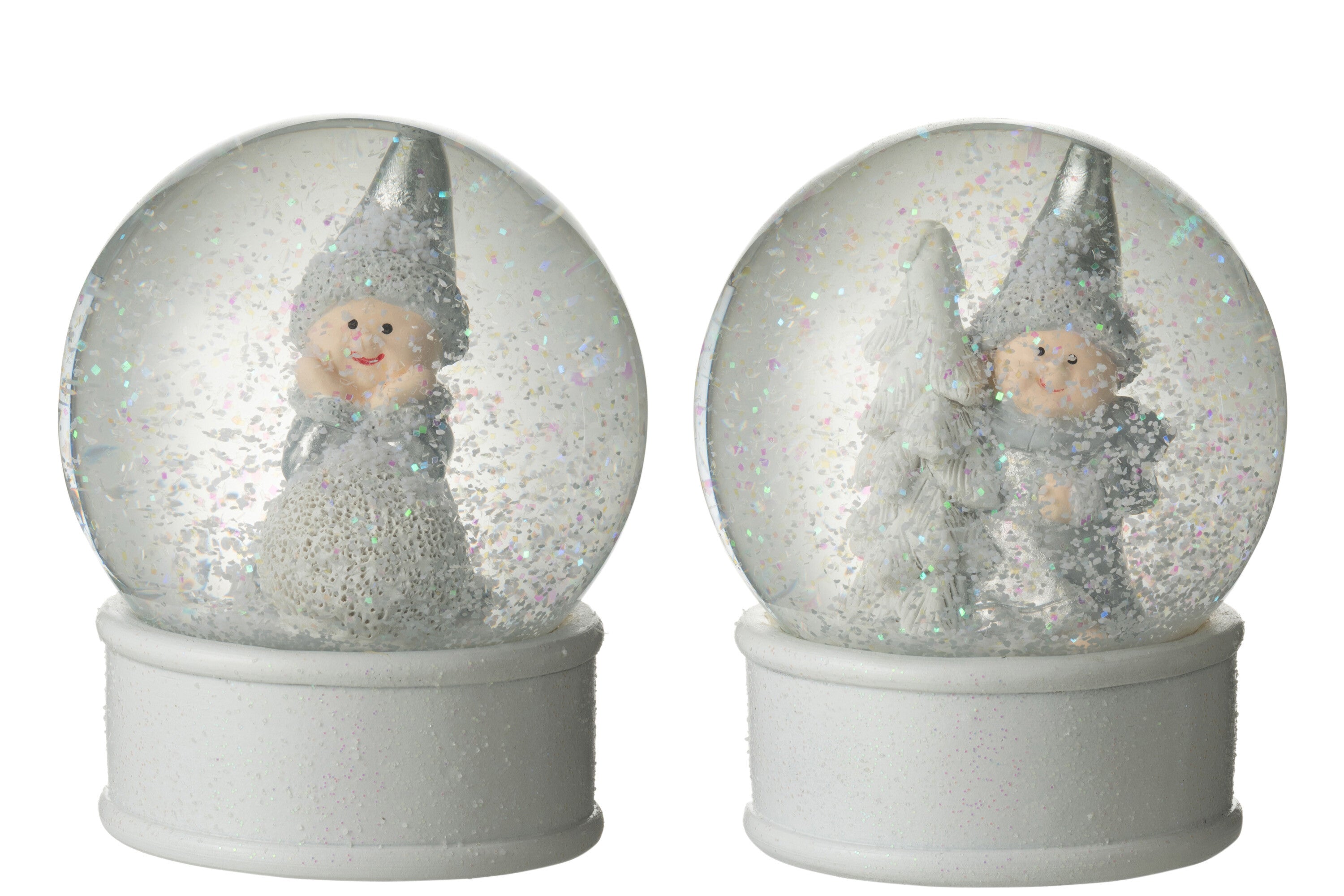 Water Globe Angel Porz Grijs Assortiment Van 2