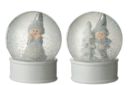 Water Globe Angel Porz Grijs Assortiment Van 2