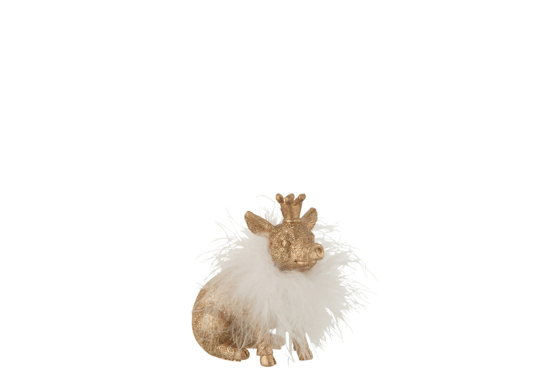 J-Line Varken Kroon Poly Goud Small