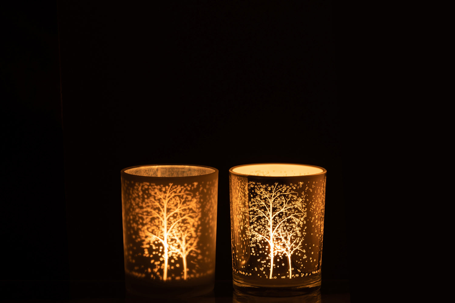 Orkaanboomglas Wit/Zilver Medium Assortiment Van 2