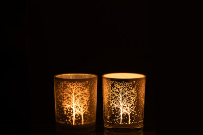 Orkaanboomglas Wit/Zilver Medium Assortiment Van 2