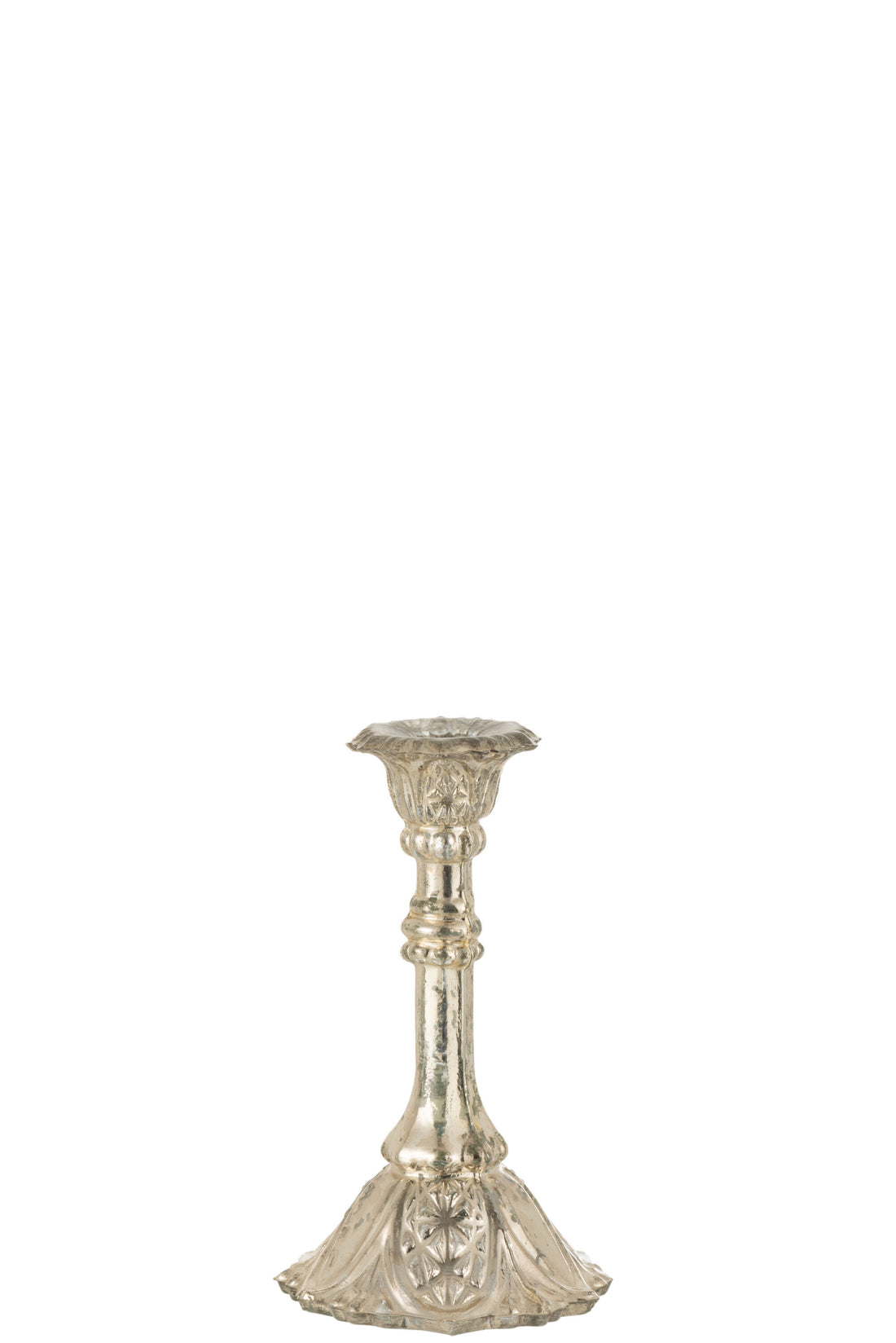 J-Line Kandelaar Oriental Glas Zilver Medium