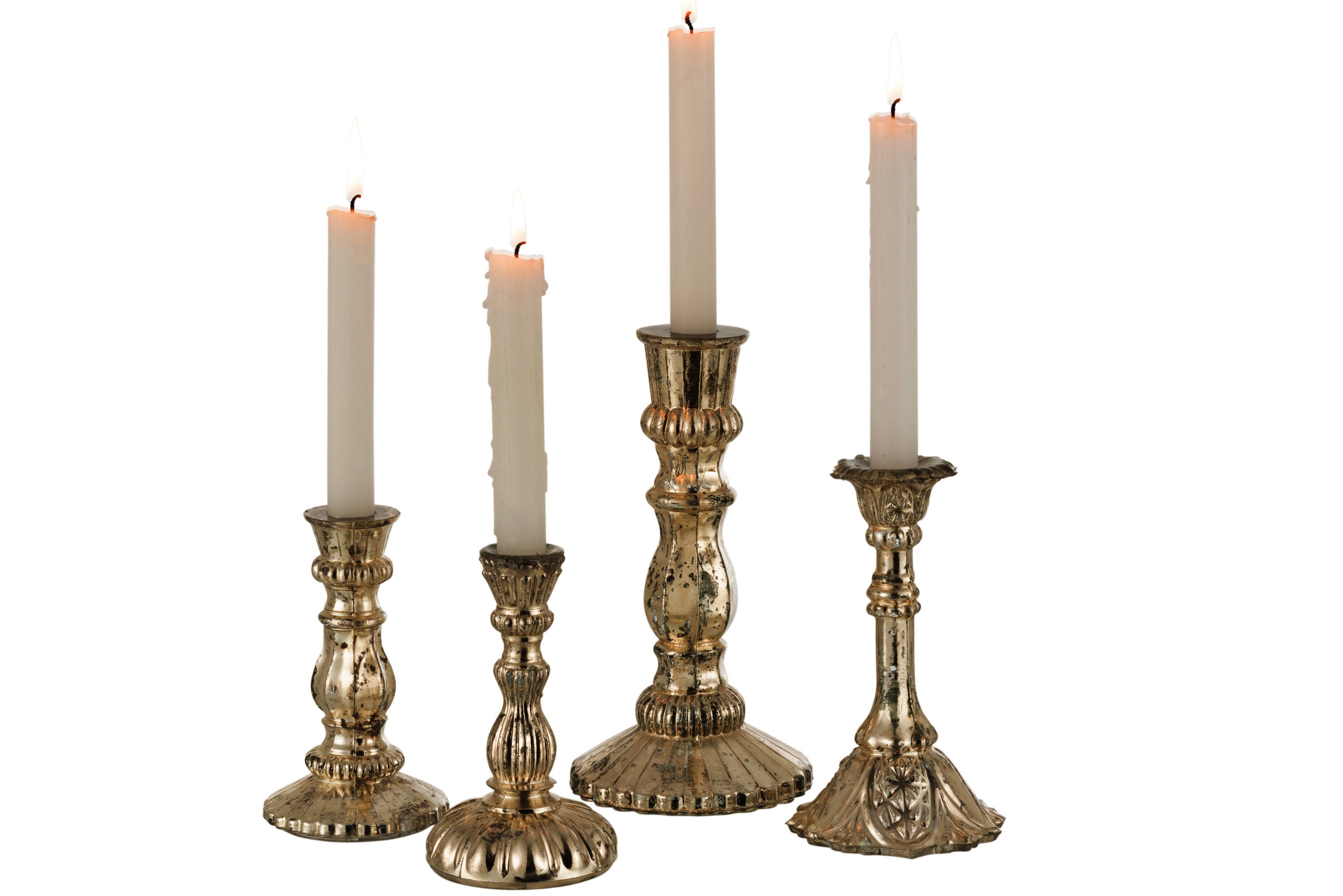 J-Line Kandelaar Oriental Glas Zilver Large