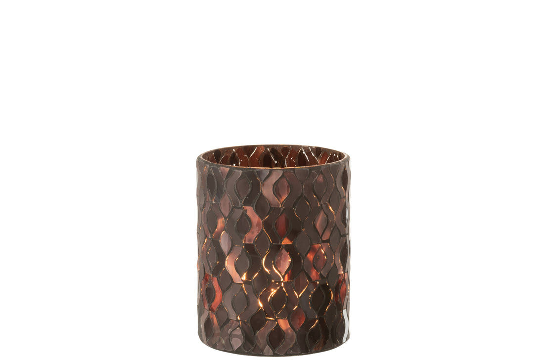 Patroon van glas met donkerroze kleine hurricane.