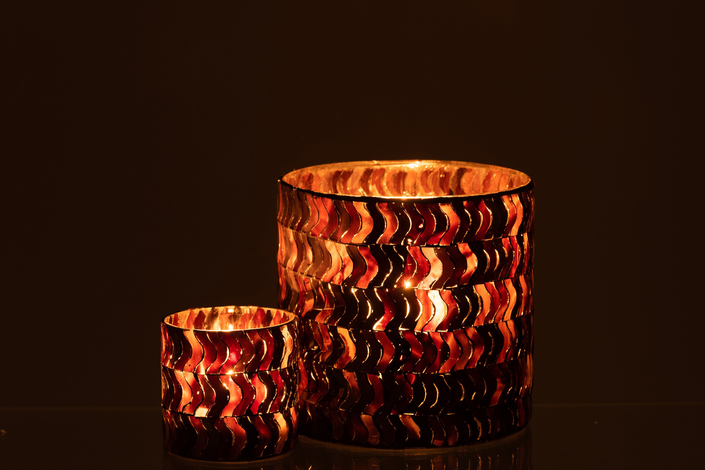 Orkaan Golf Glas Donkerroze