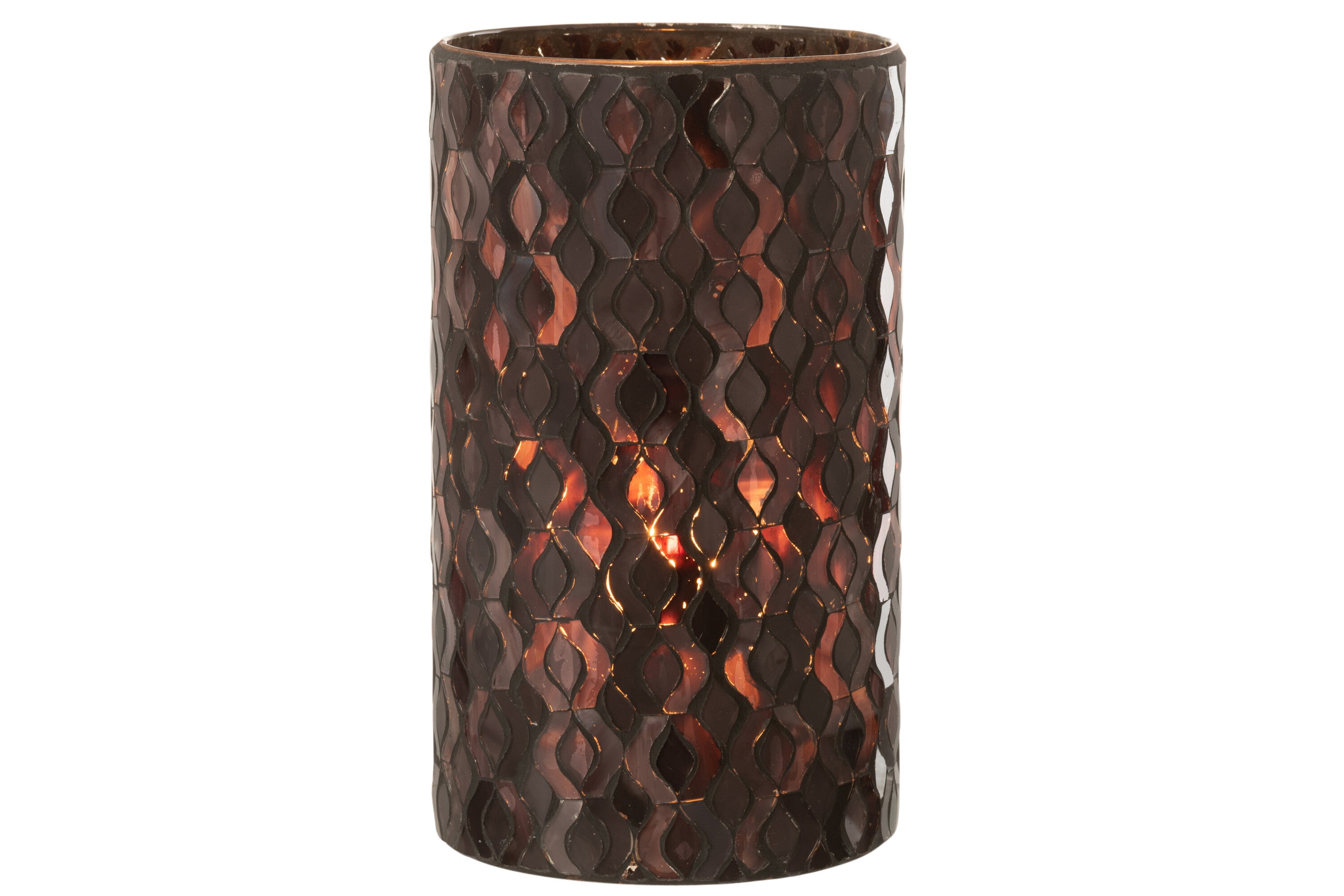 Patroon van glas met donkerroze grote orkaan.