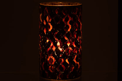 Patroon van glas met donkerroze grote orkaan.