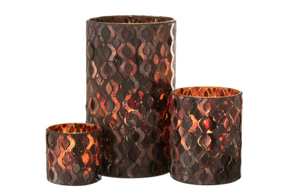 Patroon van glas met donkerroze grote orkaan.