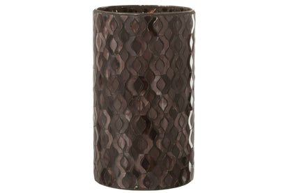 Patroon van glas met donkerroze grote orkaan.