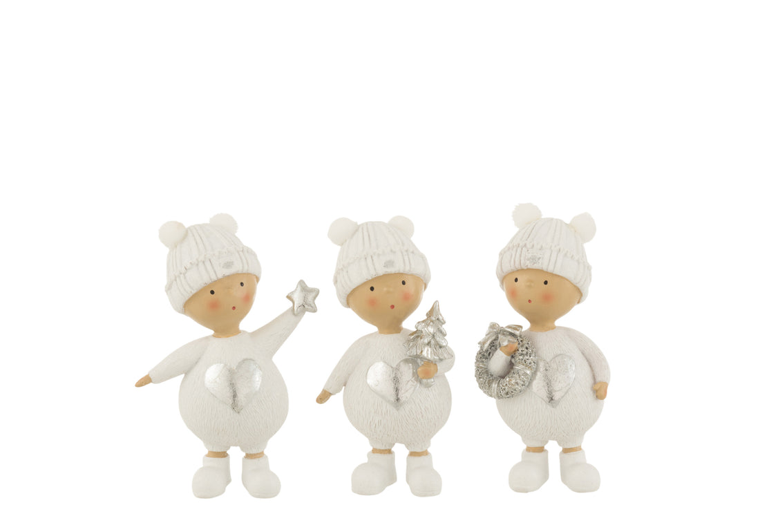 Kind Winter Poly Wit/Zilver Klein Assortiment Van 3