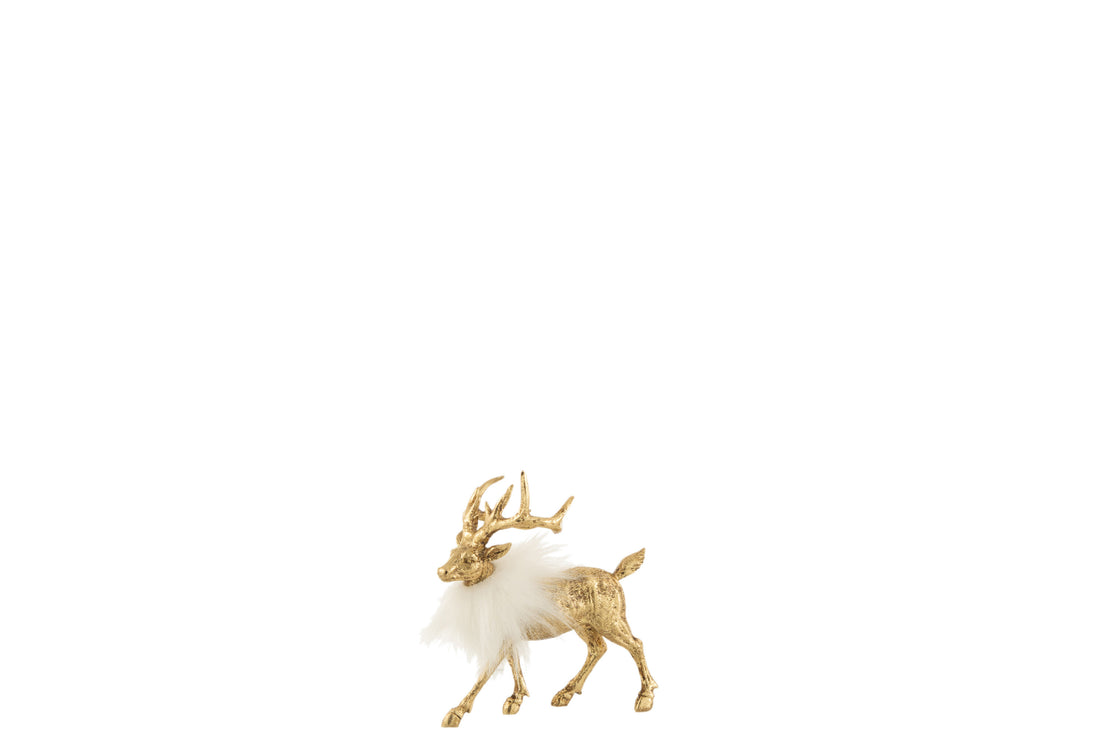 J-Line Rendier Poly Goud/Wit Klein