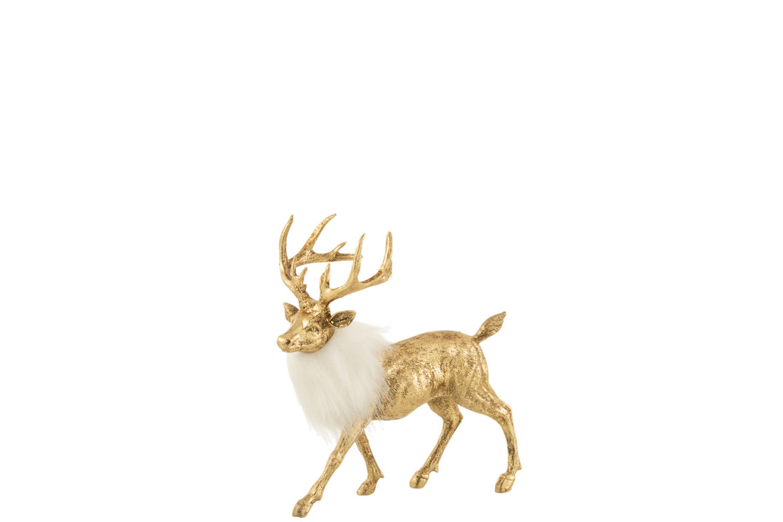 J-Line Rendier Poly Goud/Wit Medium